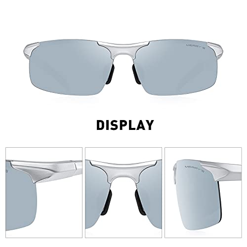 Image of MERRY'S Men's Sports Fashion Driving Polarized Sunglasses for Men-Unbreakable Frame Rimless Shades S8277
