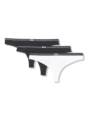 Catálogo de Hugo Boss Dama favoritos de las personas. 48 Boss - Paquete de 3 Tangas con Logotipo para Mujer, Negro/Blanco/Grosella Negra, Large