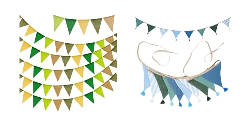 Fanion Jute Vert Sauge G2PLUS : Guirlande Enfant de 2.6m - 2