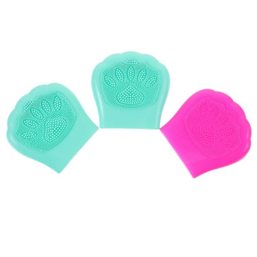 SHERCHPRY Cepillo de Limpieza Facial Manual 3 Piezas Diseño Garra de Gato Silicona Grado Alimenticio para Piel Sensible Uso Diario Cuidado Facial en Casa y Viaje Color Color Aleatorio