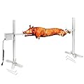 Kendane Electric Rotisserie Grill Kit, 90LBS Pig Spit Rotisserie, Stainless Steel Tripod Stand, 52' Pig Lamb Hooded Roaster, Charcoal Spit with 15W Motor & Height Adjustable for Camping