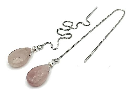Quartz rose boucles d'oreilles longues pour illuminer vos tenues d'été - 3