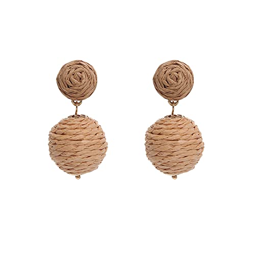 Ohrringe Damen Silber Boho Handmade Rattan Ohrringe Geometrische Bast für Frauen Mädchen Sommer Strand Schmuck Ohrring Set Silber 925 (A, One Size) Ohrringe Damen Silber Boho Handmade Rattan Ohrringe Geometrische Bast für Frauen Mädchen Sommer Strand Schmuck Ohrring Set Silber 925 (A, One Size)