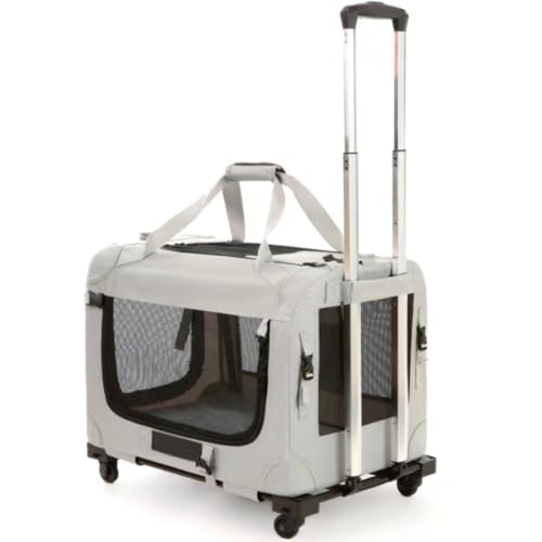 LAJOKING 猫 2 匹 キャリー キャスター付き 小型 犬 キャリー カート ペットトロリーバッグ ペットキャリーケース 分離で使用可能 カバー丸洗い 静音キャスター 折りたたみ収納 20kgまでサポート 通気性 大型ペットバッグ 旅行/通院/交通機