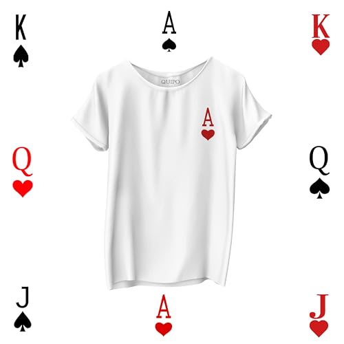 Quipo Playing Card Icons Suits Shirt Handmade T-Shirt Series - Funny T-Shirts Gifts White