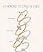 BENIQUE 18K Gold Dainty Stacking Rings for Women, Thin 1mm Band with Tiny CZ Stones, Waterproof Non-Tarnish Gold Plated Stainelss Steel, Pear Marquise Heart Cut, Size 6-8 (Marquise/6)