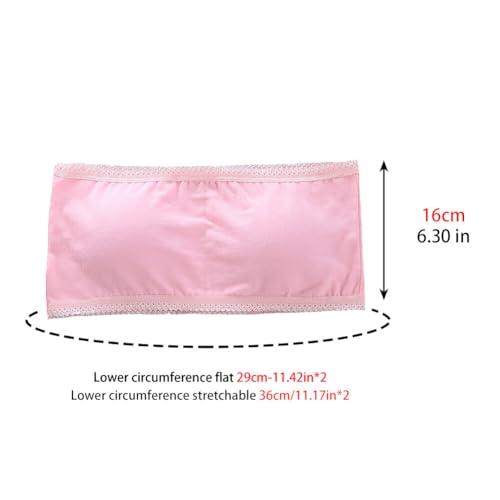 4 Pack Girls Bandeau Strapless Padded Bralettes Cami Wireless Tube Bra Seamless Lace Trim Cotton Bra for 8-14 Years2