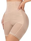 hephboard Bauchweg Unterhose Damen Shapewear Hohe als Perfekte Miederhose Damen Bauchweg Shaping Figurformende Unterwäsche, Body Shaper Miederpant ShapingShorts (Beige, L)