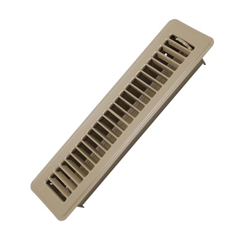 Howeall 2 x 12 Floor Register - Heavy Duty Steel Walkable Floor Vents - Easy Adjust Air Supply Lever - Vent Covers for Home (Brown)