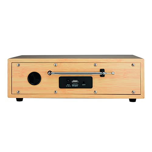 Albrecht DR 882 Digitalradio DAB+/UKW Farbdisplay, 27882, Fernbedienung, Weckfunktion, Stereo Musik und Podcast Streaming, Holzgehäuse in Bambus-Optik – Bild 4