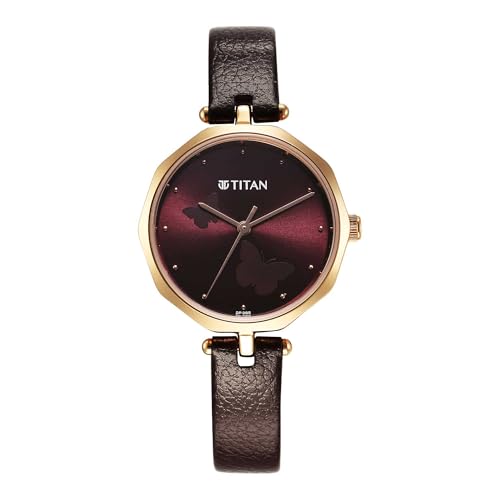 Titan Karishma Quartz Analog Maroon Dial Leather Strap Watch for Women-2702WL01 (B0CRH9CPRB) Amazon Price History, Amazon Price Tracker