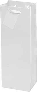 Confezione di sacchetti di carta di cartone per bottiglie di vino, imballaggio bottiglie di vino per anniversario, compleanno e festival (bianco, 12 pezzi)