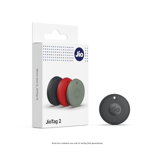 Image of JioTag (2nd Generation) (Grey) - Android or iOS Compatible IP64 Rated Worldwide Item Finder for Keys, Wallets, Luggage, Gadgets and More |1+1 Year Battery | No SIM Needed