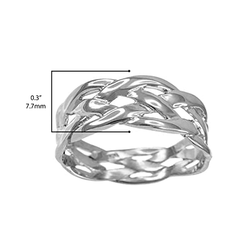 .925 Sterling Silver Celtic Woven Braid Wedding Band - Size 83