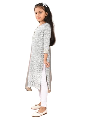 Image of Girls Cotton Kurti Set with Dupatta, Kids