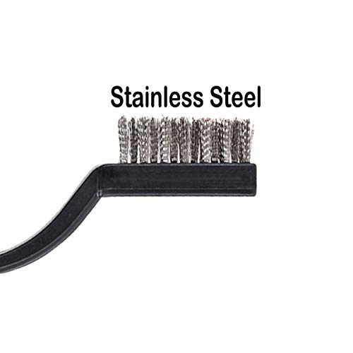 Image of 30PCS Mini Wire Brush, Curved Handle, Stainless Steel | Masonry Brush, Wire Bristle, For Cleaning Welding Slag and Rust