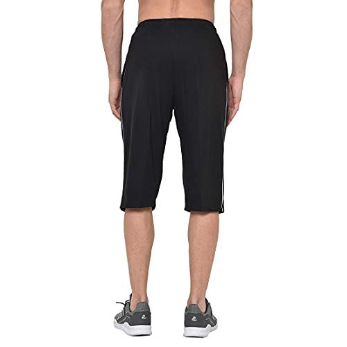 Image of Men's Regular Fit Cotton Three by Fourth, 3 /4th, Man Capri, Capris, Three Quarter, Capri for Men, Printed, Sports Running, Three Quarte, Casual Lounge Short, Nightwear Sleep Shorts, Pack of 2