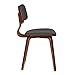 Armen Living Jaguar Dining Chair in Charcoal Fabric and Walnut Wood Finish,Charcoal/Walnut Finish 20D x 18W x 29H in