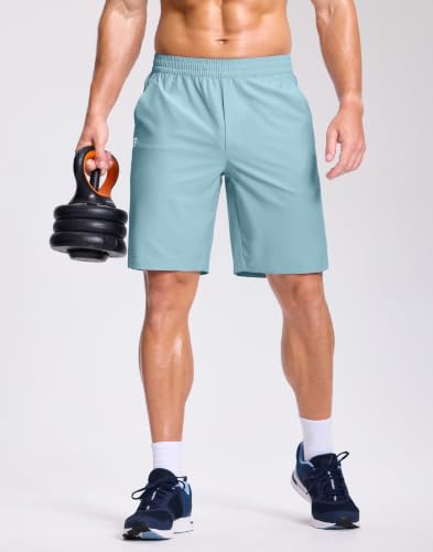 Image of GGJ Men's Lightweight Athletic Shorts with 2 Zipper Pockets 7 inch /9 inch /5 inch Gym Workout Running Quick Dry Tennis Shorts for Men