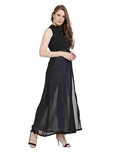 Image of Women's Maxi Knee-Long Dress(Black)