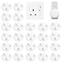 24 Pack Plug Socket Covers UK, Baby Child Safety Socket Covers, Guards Caps Tight Grip Sockets Protector for Children Safety Protection at Home and School