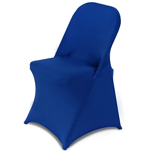 HAINARverS Stretch Spandex Folding Chair Covers 30PCS Universal Fitted Chair Cover Protector for Wedding,Party, Banquet, Holidays, Celebration, Decoration(Royal Blue, 30 PCS)