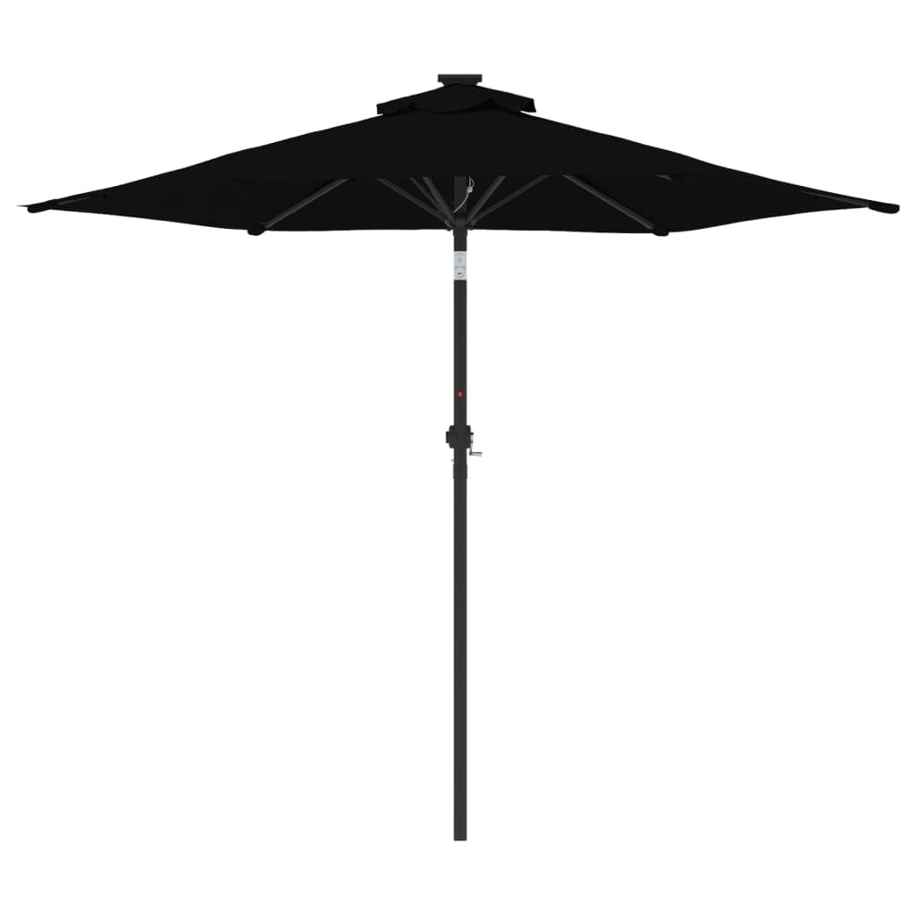 SYDE Parasol ogrodowy 225x225x212 cm Czarny stalowy słupek