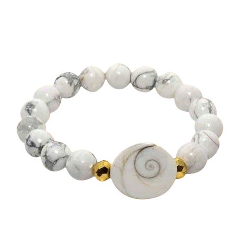 White Gomti Chakra Howlite Bracelet, Natural Gomti, Gamati Chakra Bracelet for Puja Good Luck for Both Men & Women by REBUY (B07T3S91K8) Amazon Price History, Amazon Price Tracker