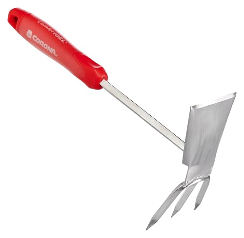 Corona CT 3344 Premium Stainless Steel ComfortGEL Hoe/Cultivator, Red