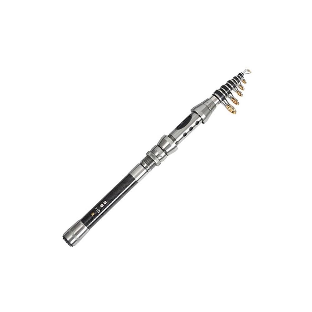 Canna da Pesca telescopica Canna da Pesca Professionale in Fibra di Carbonio 1,5-2,4 m, Pesca in Mare e Fiume, Canna da Pesca telescopica Ultraleggera con Anello Canna da Pesca(1.5m)