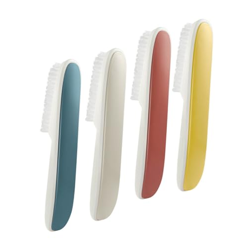 CONGARTENO 4pcs Clothes and Shoes Cleaning Brush Soft Bristle Material Comfortable Grip for Dirt Removal Bathroom and Laundry Use