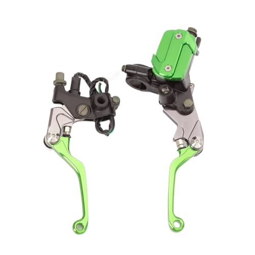 Levier de frein moto hydraulique vert avec réservoir de maître-cylindre pour motocross