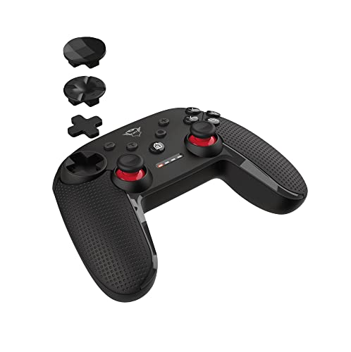 Trust Gaming GXT 1230 Muta Mando Inalámbrico Bluetooth para Nintendo Switch y PC, 15 Botones, 2 Joysticks Analógicos, Mando de Juegos con Batería Recargable y Respuesta de Vibración - Negro