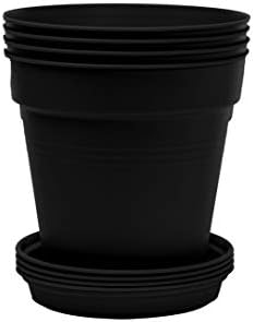 Mintra Home Garden Pots 4pk (Black, 11cm Diameter (4.3in))