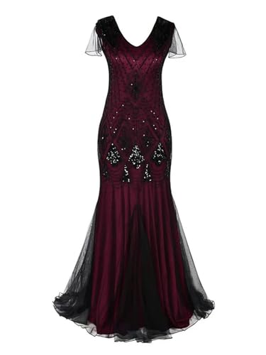 Robe en maille avec perles col v bordeaux et noire coupe structurée premium XXL - 2