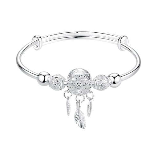 Bracelet de charme à perles rondes élégant et ajustable pour femme