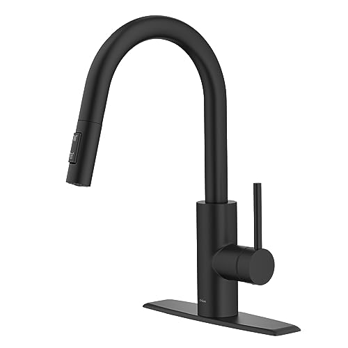KRAUS Oletto Single Handle Pull Down Kitchen Faucet with QuickDock Top...
