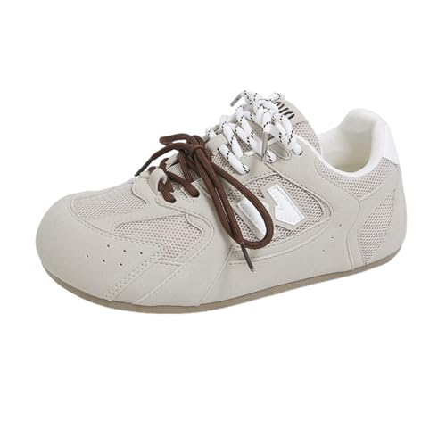 Womens Fashion Sneakers for 2025 Suede Lace-Up Fashion Sneakers for Women – Casual,Breathabl, Chic, and Comfortable (Grey,5)