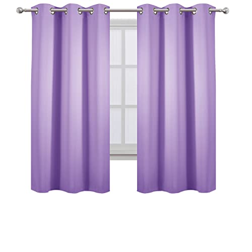 Image of LEMOMO Lavender Blackout Curtains 38 x 63 Inch Length /Set of 2 Curtain Panels /Thermal Insulated Room Darkening Blackout Curtains for Bedroom