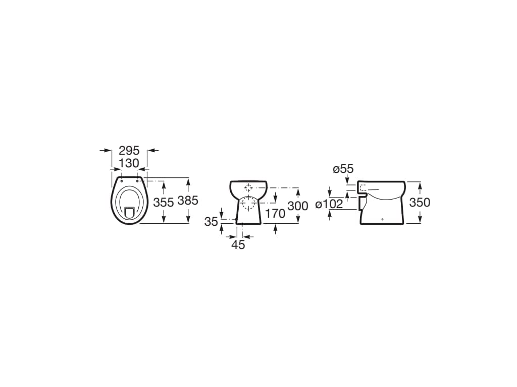 Roca,Baby,Taza con salida horizontal y fondo plano para inodoro infantil de tanque alto, tanque empotrable o fluxor,Blanco,295mm x 385mm x 350mm,A344PB7000