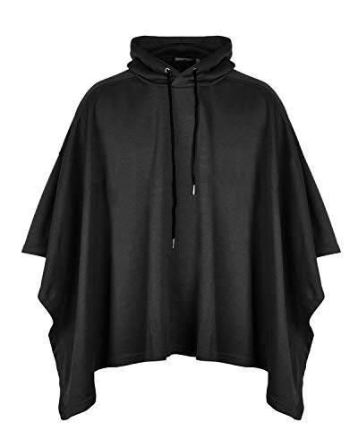 Men's Oversized Batwing Sleeves Hooded Poncho Cape2