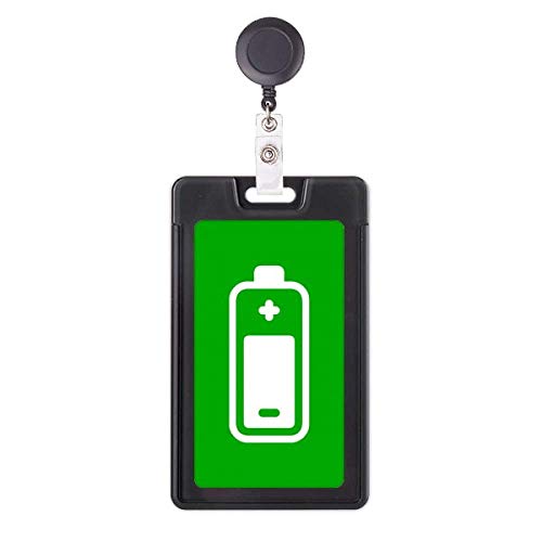 Étui pour badge rétractable Charge Green vert avec signalisation d'avertissement robuste