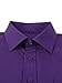 Men's Dress Shirts Long Sleeve Button Down Shirt Business Formal Stretch Shirt Regular Fit with Pockets Purple Large