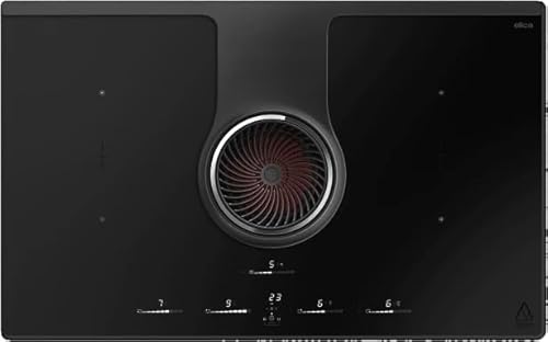 Elica PRF0200577, Piano cottura a induzione con cappa aspirante integrata NIKOLATESLA ONE HP RAW BR/A/83, Black