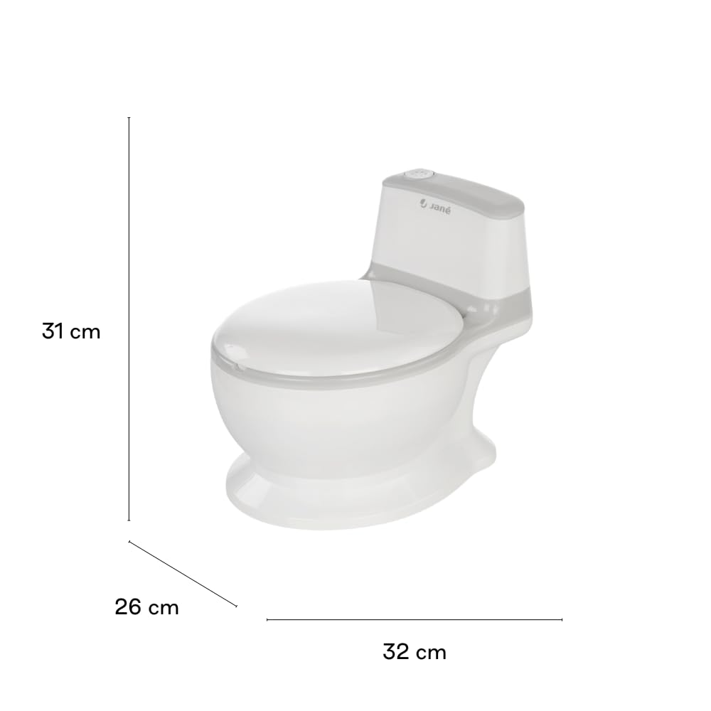 Jané First Potty Pot d’Apprentissage avec Son de Chasse d’Eau, Antidérapant, Bac Amovible Anti-Éclaboussures, Facile à Nettoyer