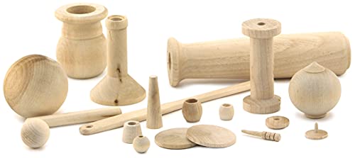 Hygloss Products, Inc Unfinished Wood Turnings, 2.5 lb, Natural