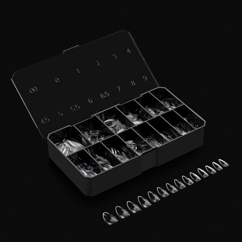 Apres Gel-X® Almond Box of Nail Tips | 280 Gel-X Tips, Soft Tips, 14 Sizes 00-9 | Half-sizes Included (Natural Almond Medium, 280 Count)