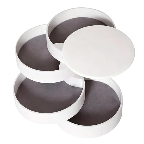Genérico Joyero - Organizador Giratorio De Collares 4 Capas | Bandeja Joyas con Tapa,Para Mujeres Niñas Madres Coleccionistas Dormitorio Velador Tocador Hogar Oficina Apartamento