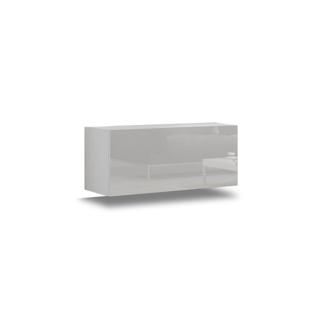 Meublorama Conjunto de Muebles de salón Blancos Colgantes colección CEPTO I 240cm, 8 Puertas, 6 estantes, Luces led.