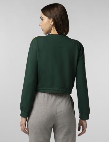Image of FYLTR Women's Terry Crop Top - Full Sleeve | Elasticated Waist & Cuff | Boxy Fit | Stripe Detailing | Tops for Women Western | Women t Shirt